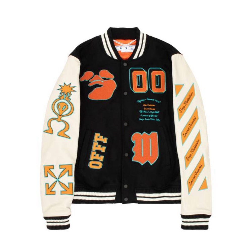 Lightly Worn 9.4/10. Off White Season Summer 2022 Varsity Jacket 100% authentic
